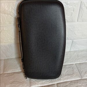 Louis Vuitton Black Textured Zip-Around Wallet/Organizer